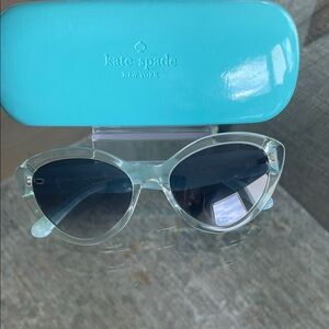 Kate Spade Transparent Cat-Eye Sunglasses with Blue Case New